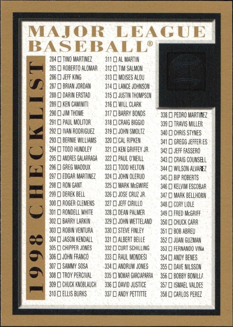1998 Topps Series 2 Checklist #502 trading card