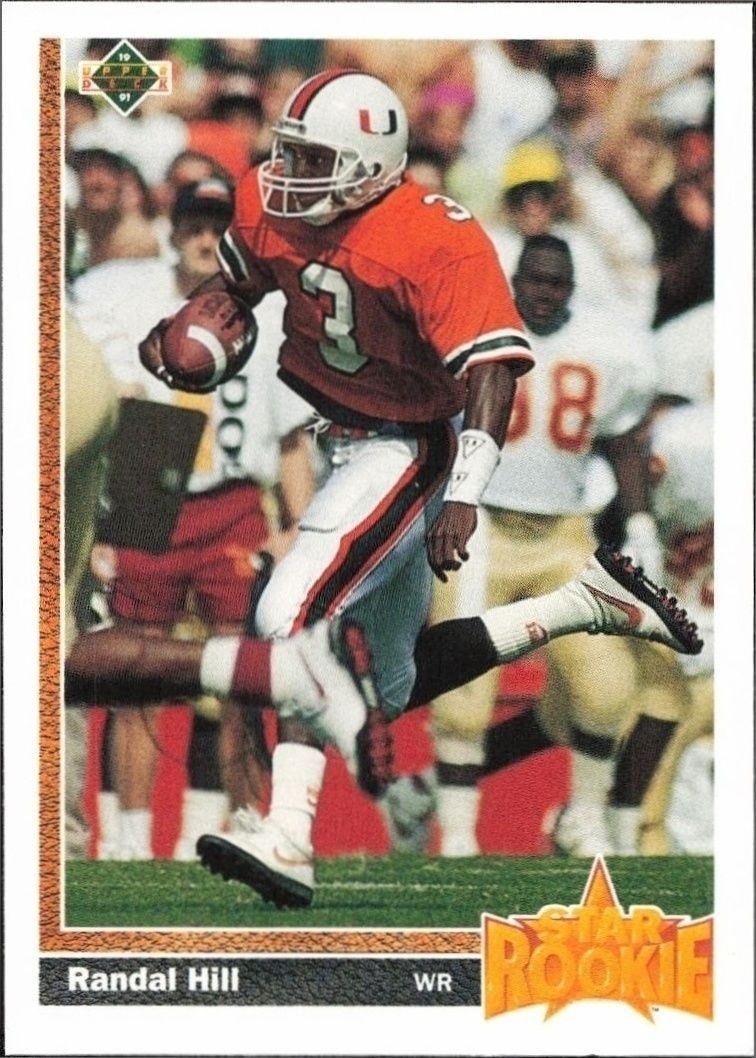 1991 Upper-Deck Randal Hill #28 trading card