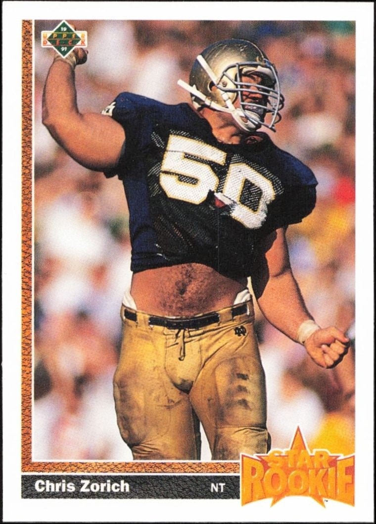 1991 Upper-Deck Chris Zorich #10 trading card