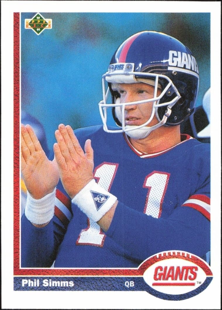 1991 Upper-Deck Phil Simms #181 trading card