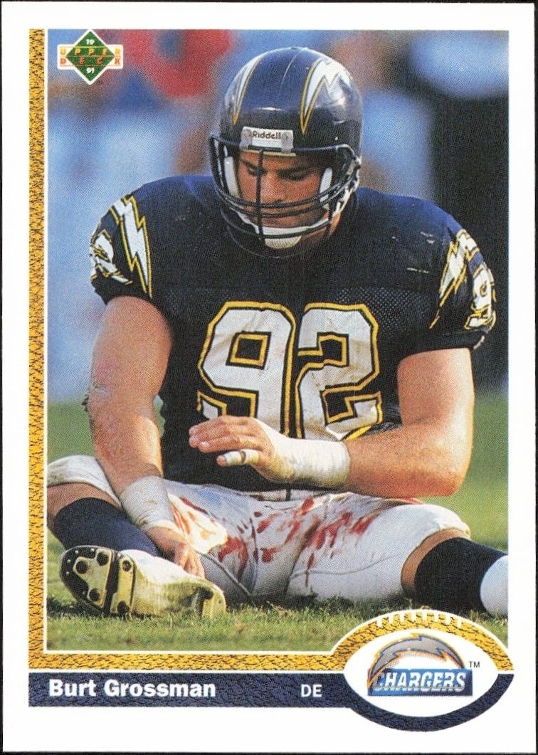 1991 Upper-Deck Burt Grossman #108 trading card