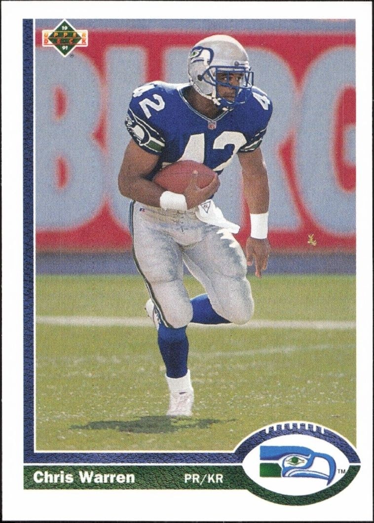 1991 Upper-Deck Chris Warren #513 trading card
