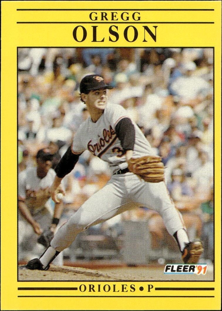 1991 Fleer Gregg Olson #486 trading card