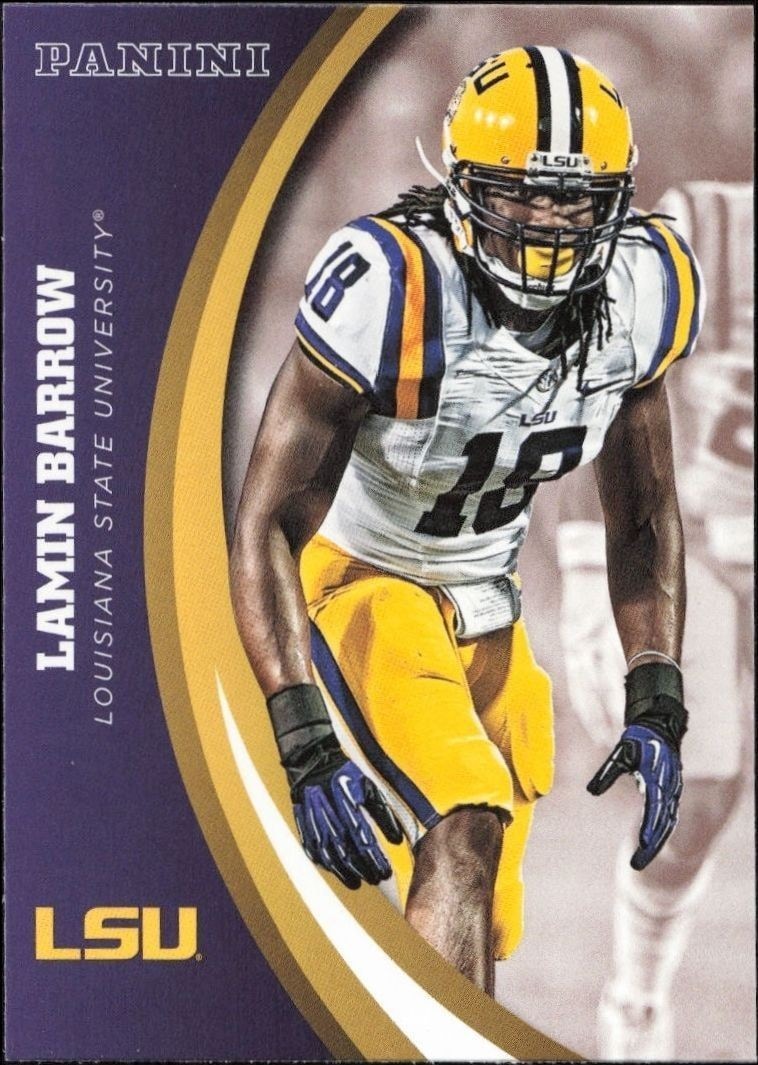 2015 Panini Lsu Team Collection Lamin Barrow #40 trading card