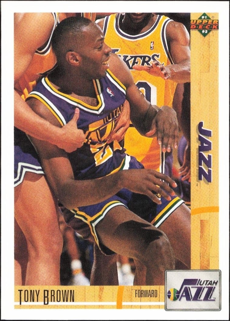 1991-92 Upper-Deck Tony Brown #308 trading card