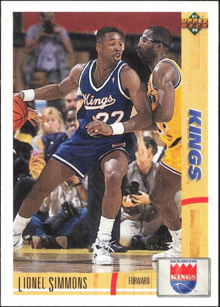 1991-92 Upper-Deck Lionel Simmons #375 trading card