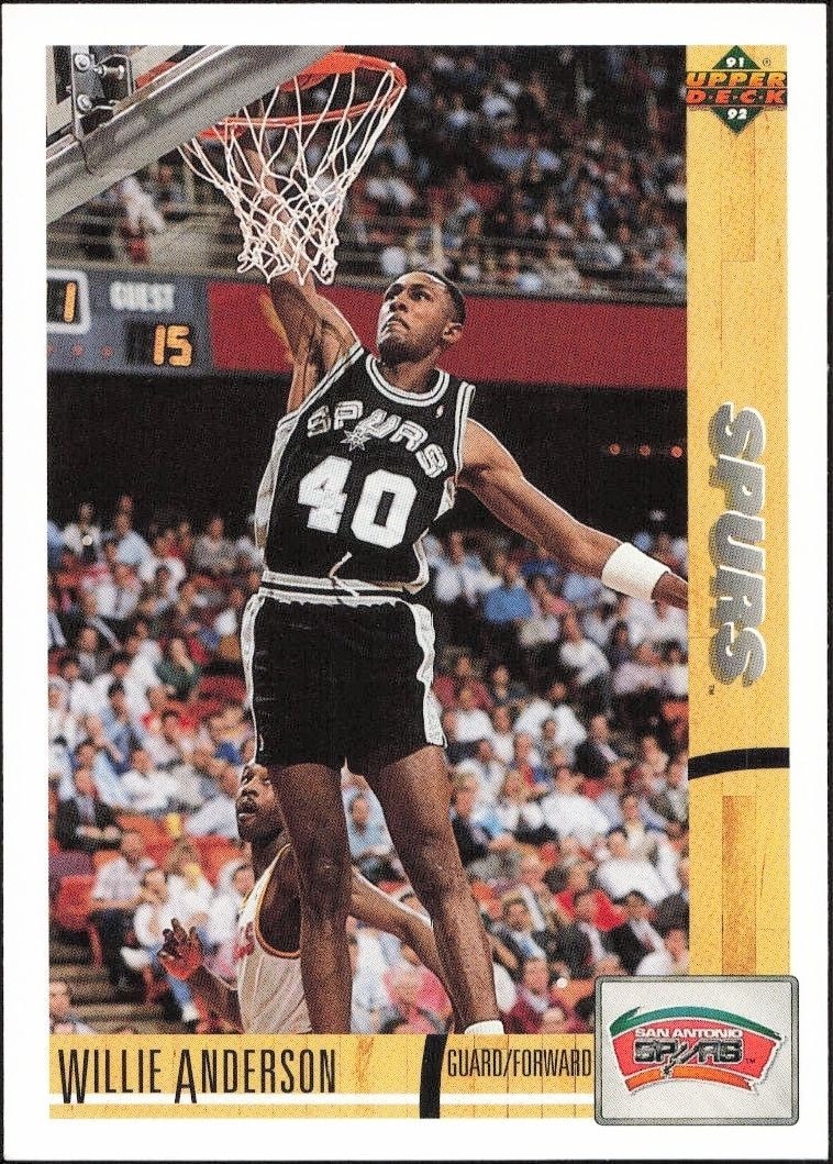 1991-92 Upper-Deck Willie Anderson #282 trading card