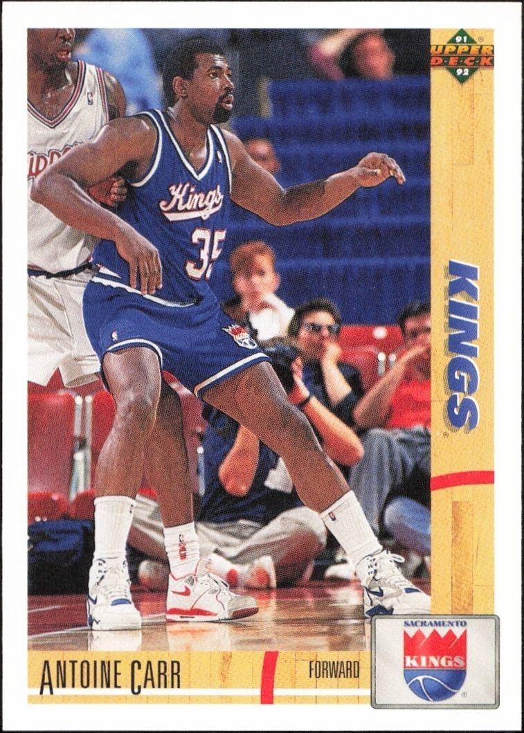 1991-92 Upper-Deck Antoine Carr #313 trading card