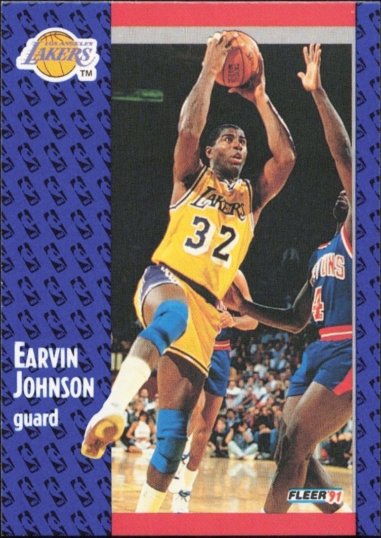 1991-92 Fleer Earvin Johnson #100 trading card