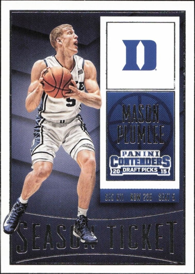 2015-16 Panini Contenders Draft Picks Mason Plumlee #68 trading card