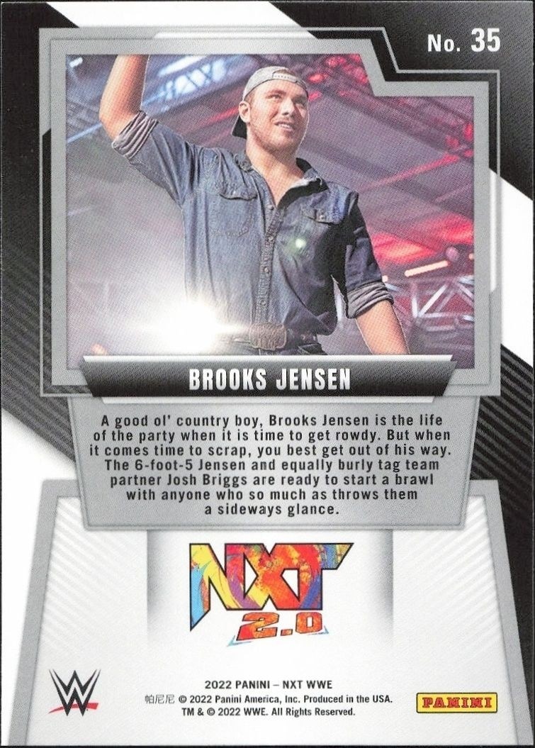 2022 Panini NXT 2.0 WWE Brooks Jensen #35 wrestling trading card back