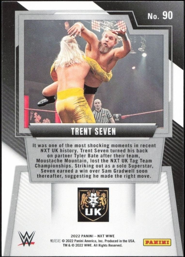 2022 Panini NXT 2.0 WWE Trent Seven #90 wrestling trading card back