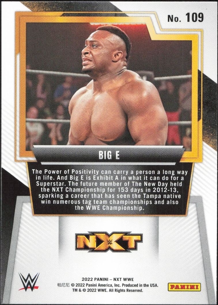 2022 Panini NXT 2.0 WWE Big E #109 wrestling trading card back