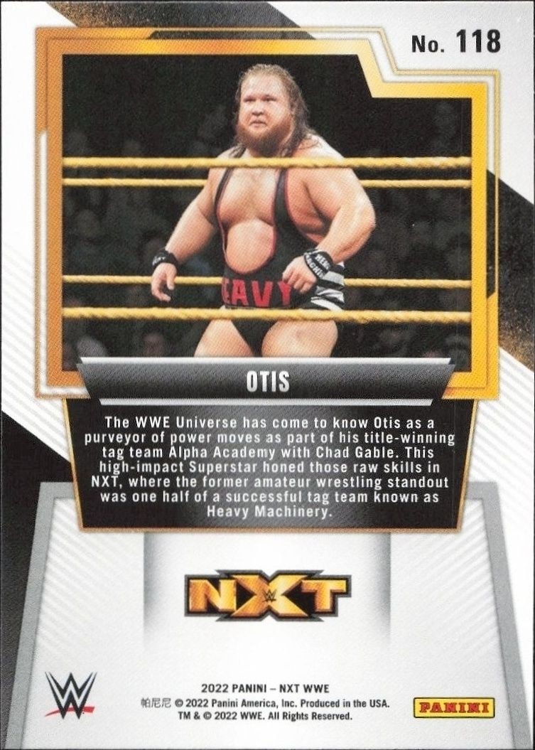 2022 Panini NXT 2.0 WWE Otis #118 wrestling trading card back