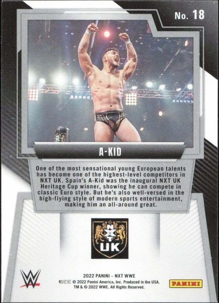 2022 Panini NXT 2.0 WWE A-Kid #18 wrestling trading card back