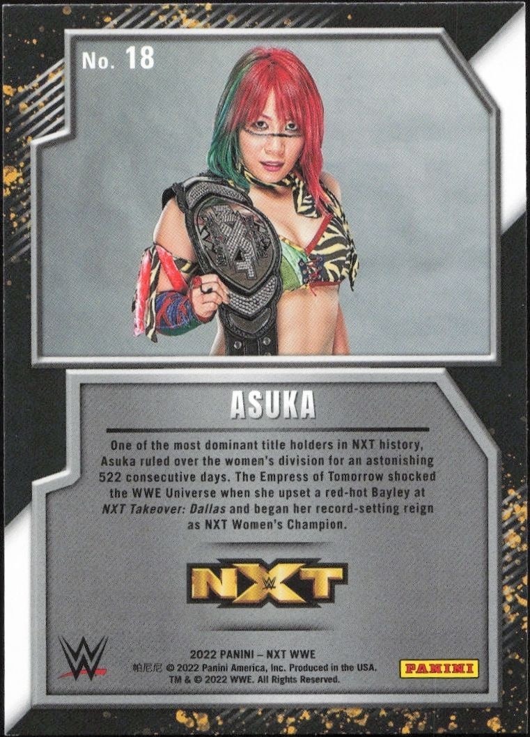 2022 Panini NXT 2.0 WWE Asuka #18 wrestling trading card back