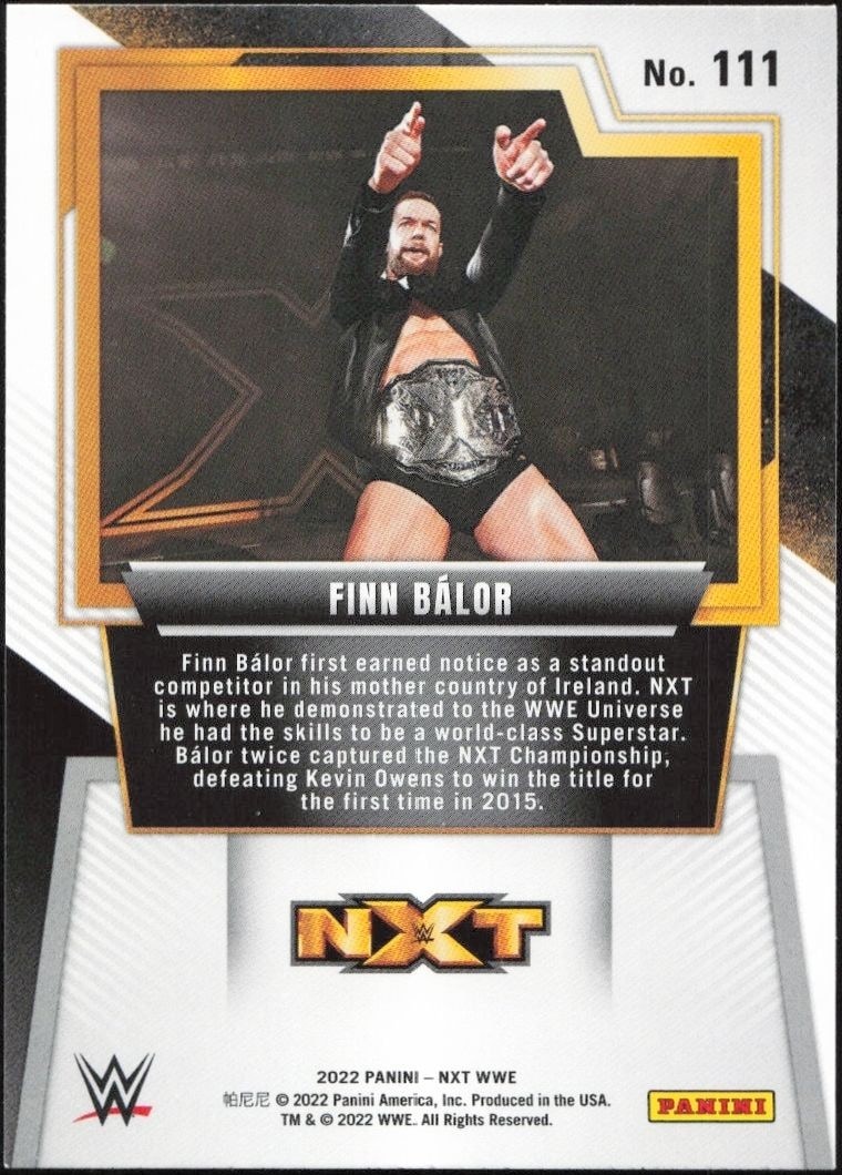 2022 Panini NXT 2.0 WWE Finn Balor #111 wrestling trading card back