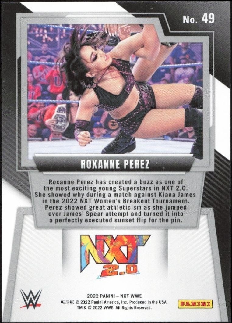 2022 Panini NXT 2.0 WWE Roxanne Perez #49 wrestling trading card back