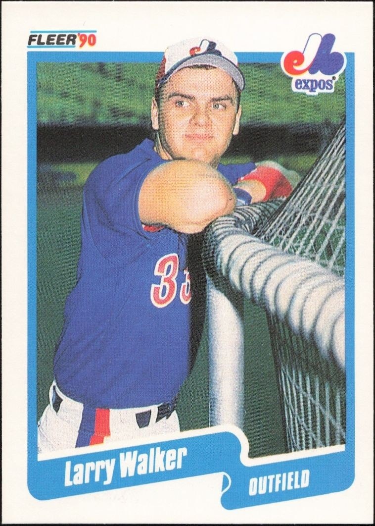 1990 Fleer Larry Walker #363 trading card