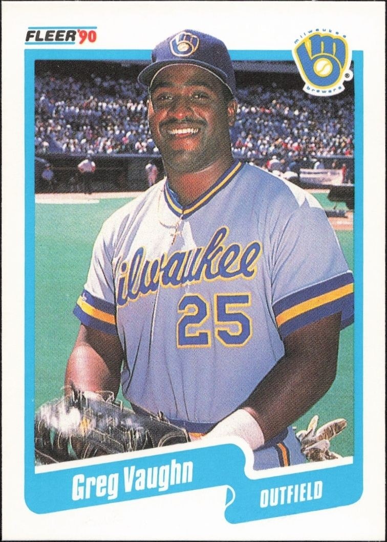 1990 Fleer Greg Vaughn #339 trading card