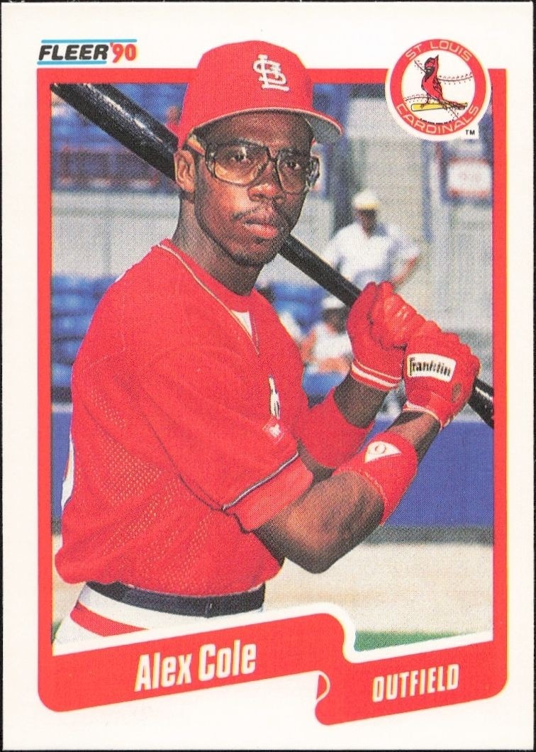 1990 Fleer Alex Cole #244 trading card