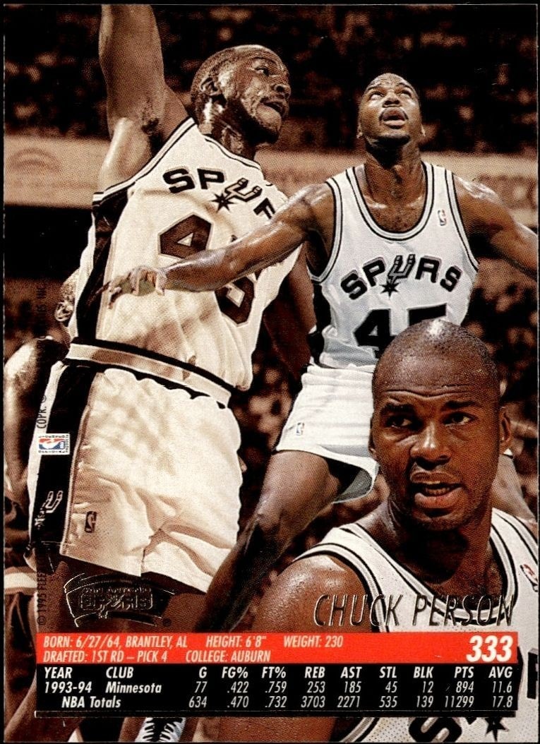 1994-95 Fleer Ultra Chuck Person #333 basketball trading card back
