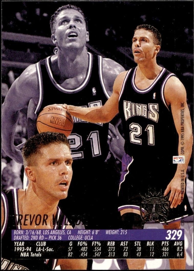 1994-95 Fleer Ultra Trevor Wilson #329 basketball trading card back