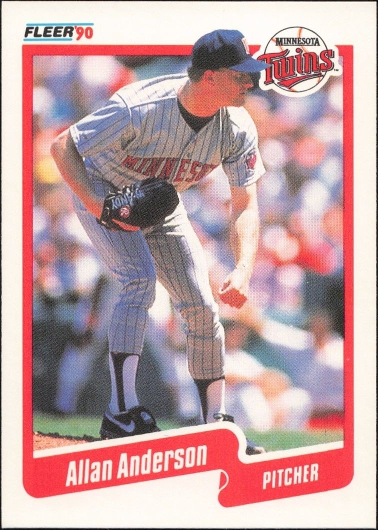 1990 Fleer Allan Anderson #366 trading card