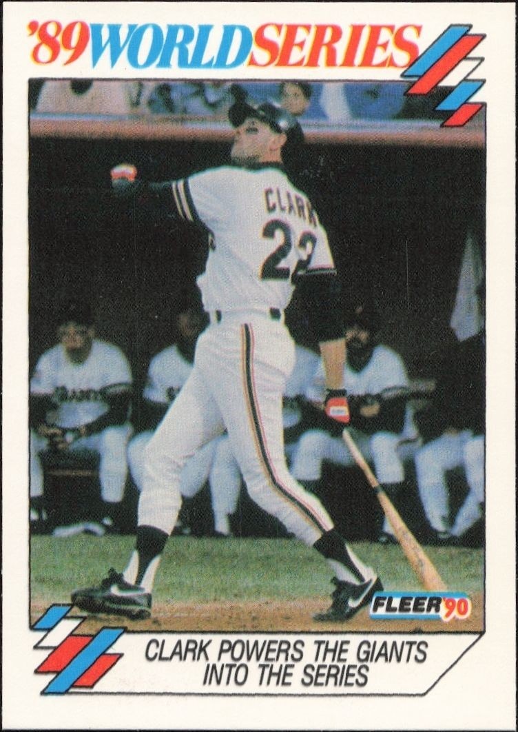 1990 Fleer Clark Powers The Giants Into The Series #4 trading card