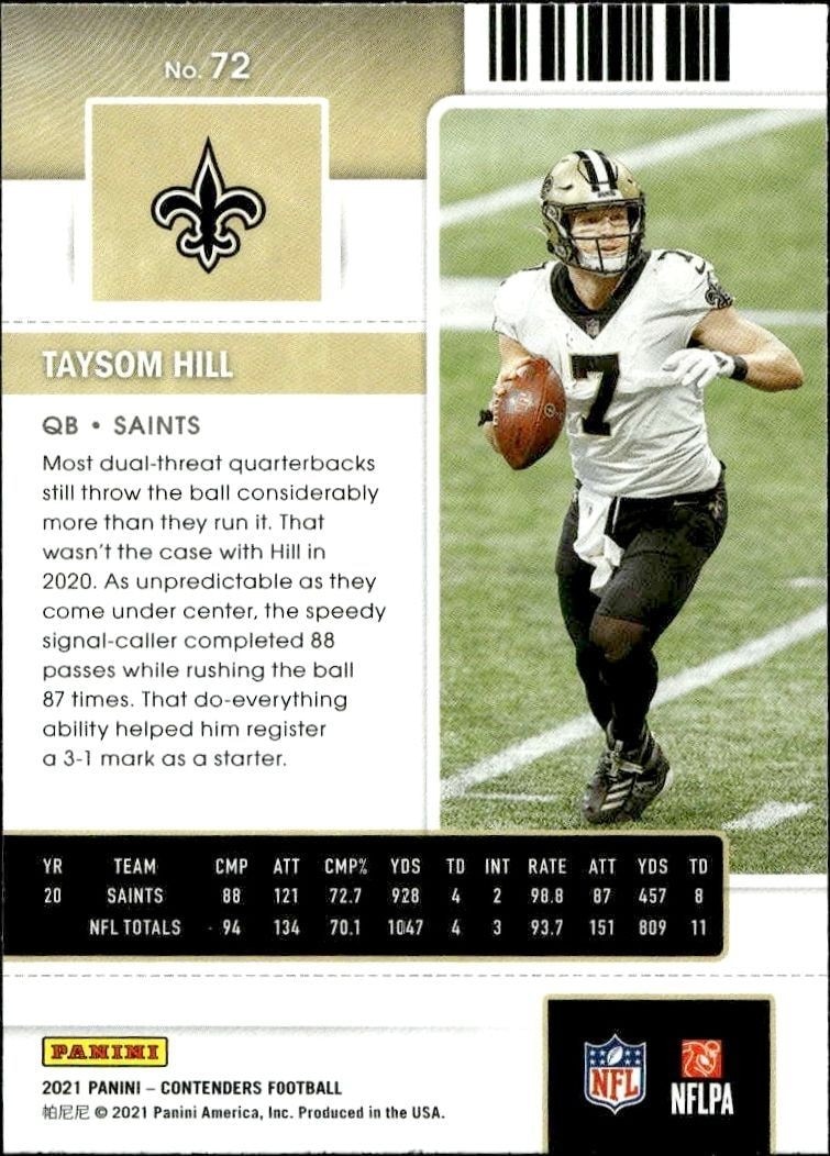 Taysom Hill - Back