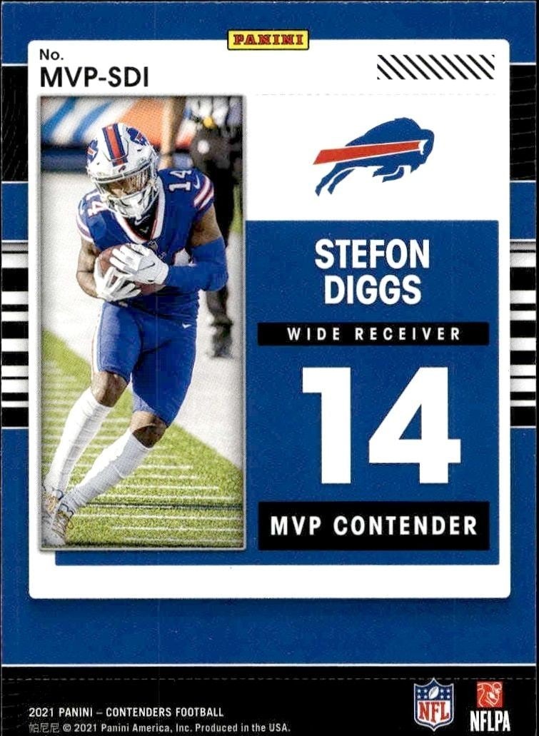 2021 Panini Contenders Stefon Diggs #MVP-SDI football trading card back