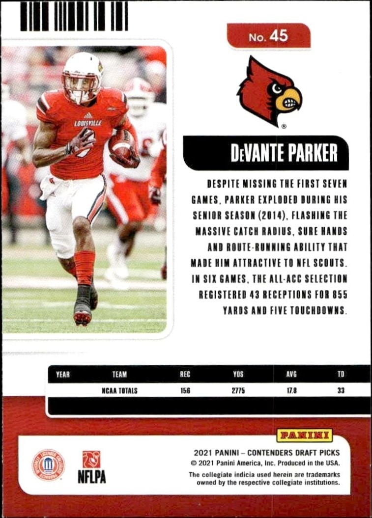 2021 Panini Contenders Draft Picks Lamar Jackson #22 football trading card back