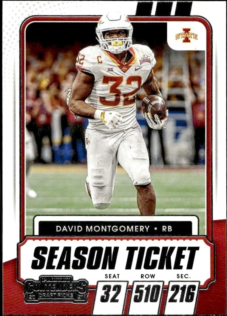 2021 Panini Contenders Draft Picks David Montgomery #65 trading card