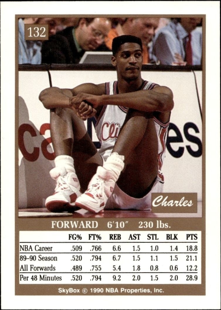1990-91 Skybox Charles Smith #132 basketball trading card back
