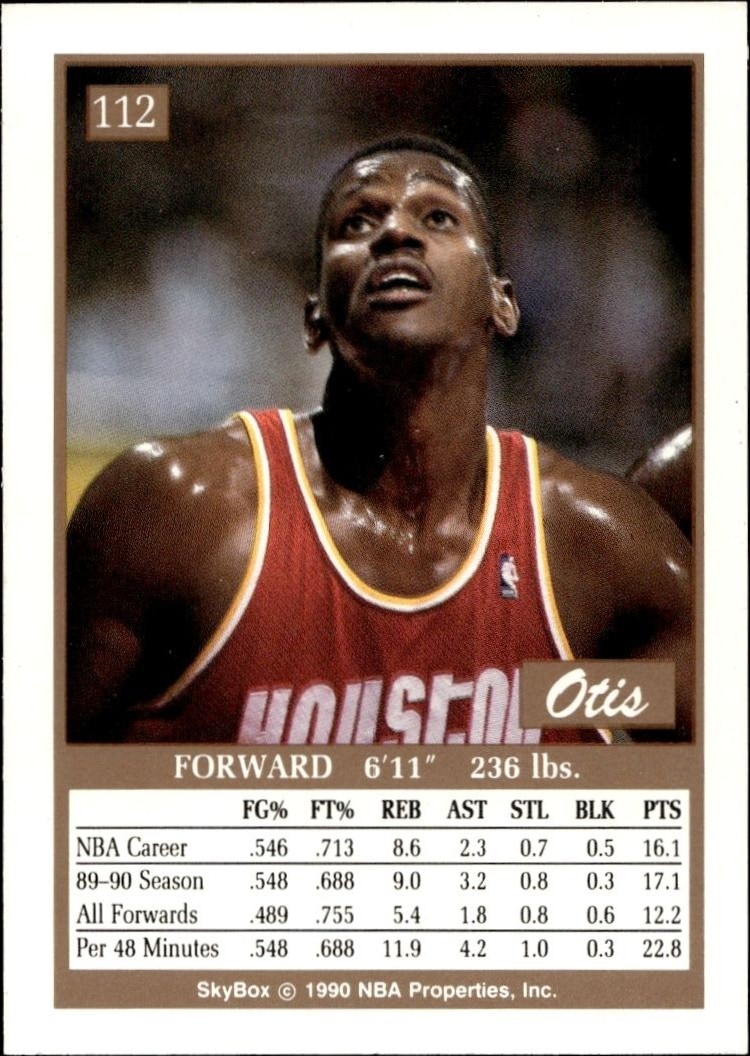 1990-91 Skybox Otis Thorpe #112 basketball trading card back