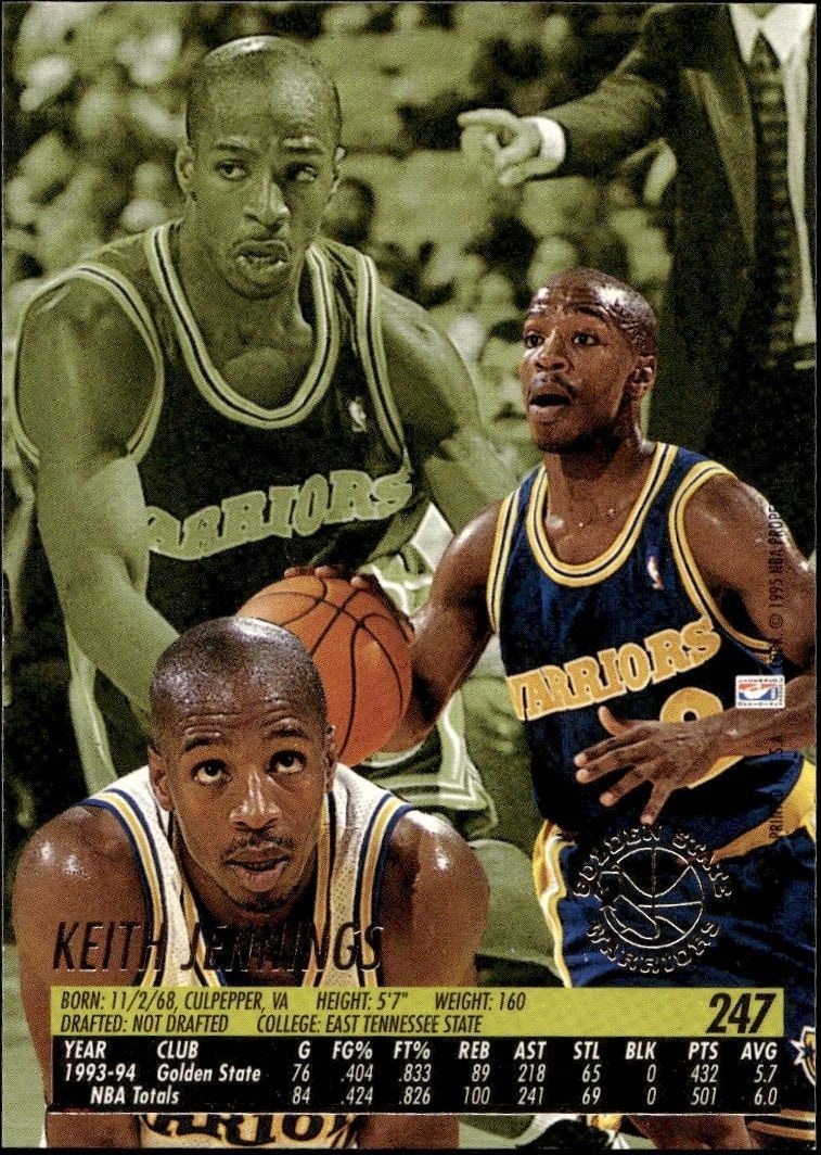 1994-95 Fleer Ultra Keith Jennings #247 basketball trading card back