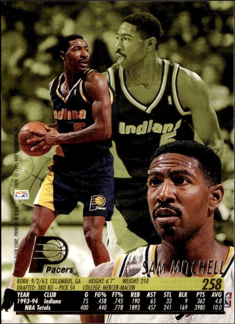 1994-95 Fleer Ultra Sam Mitchell #258 basketball trading card back