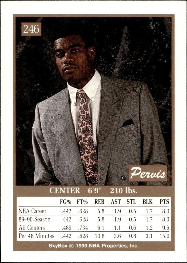 1990-91 Skybox Pervis Ellison #246 basketball trading card back