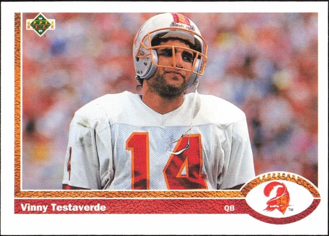 1991 Upper-Deck Vinny Testaverde #261 trading card