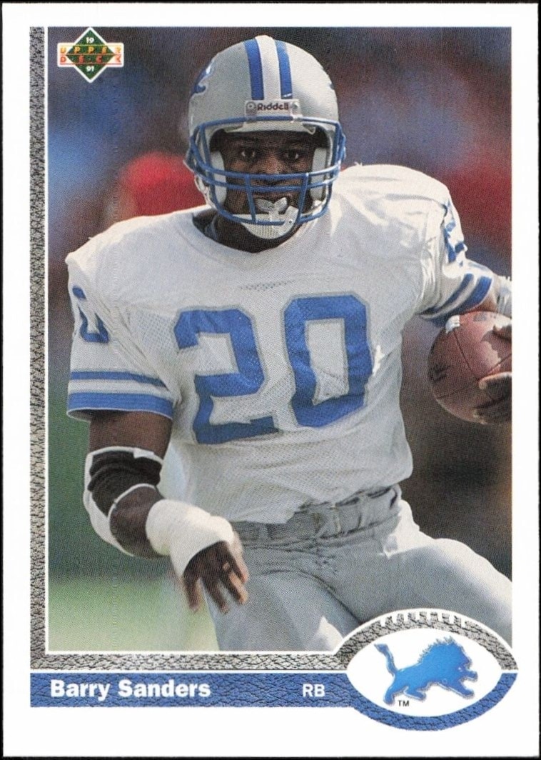 1991 Upper-Deck Barry Sanders #444 trading card