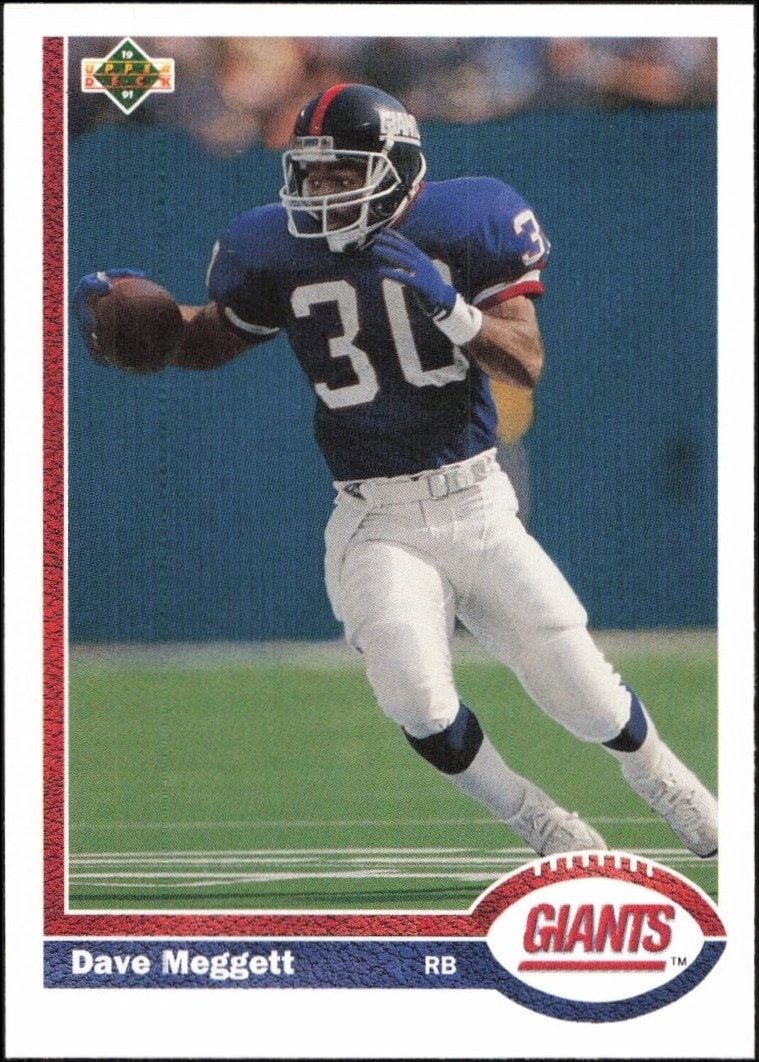 1991 Upper-Deck Dave Meggett #443 trading card