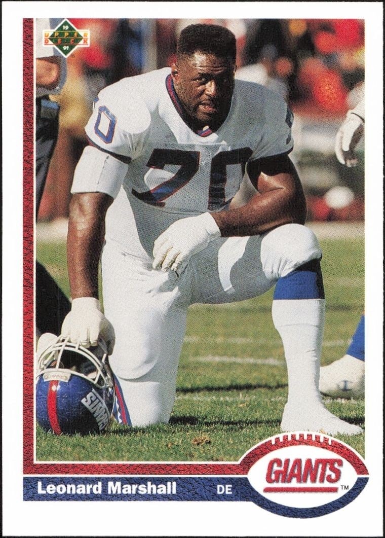 1991 Upper-Deck Leonard Marshall #441 trading card