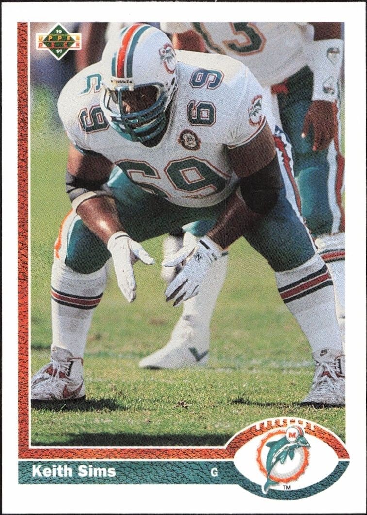 1991 Upper-Deck Keith Sims #385 trading card