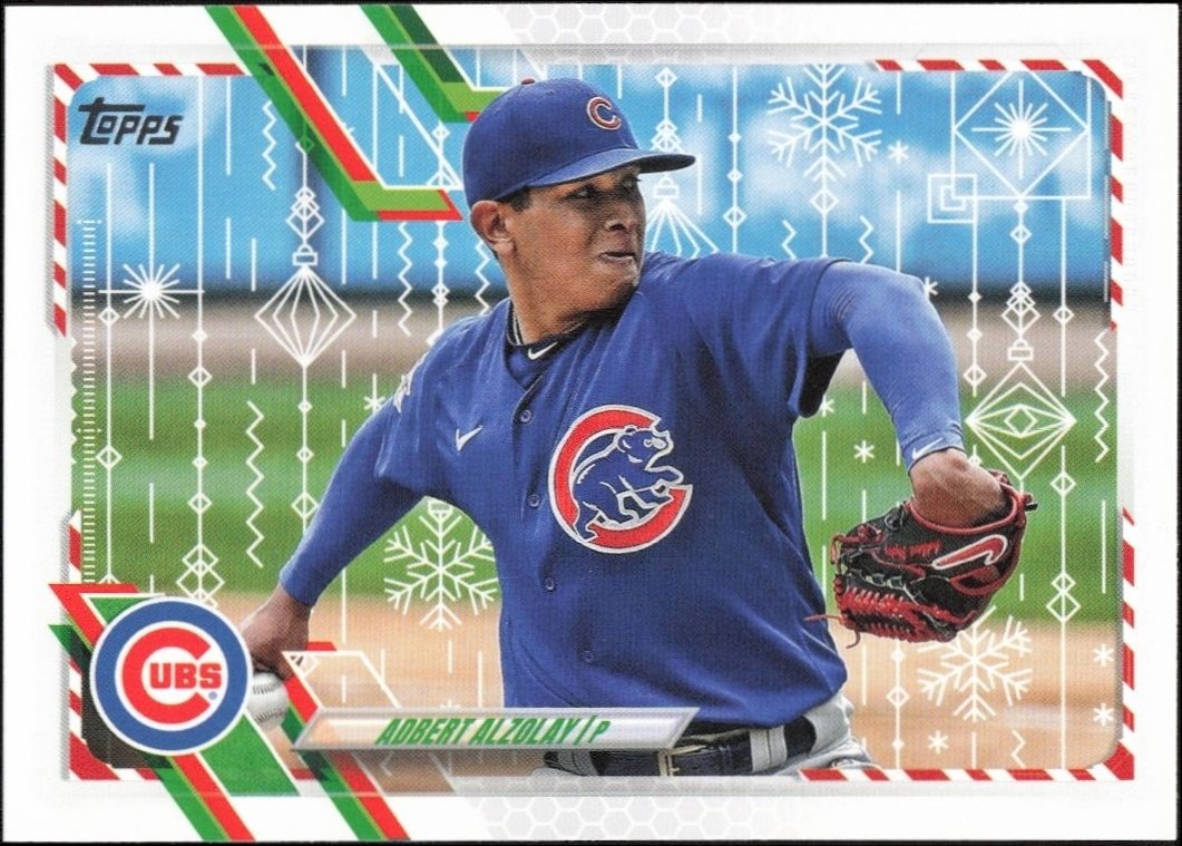 2021 Topps Holiday Adbert Alzolay #HW151 baseball trading card front