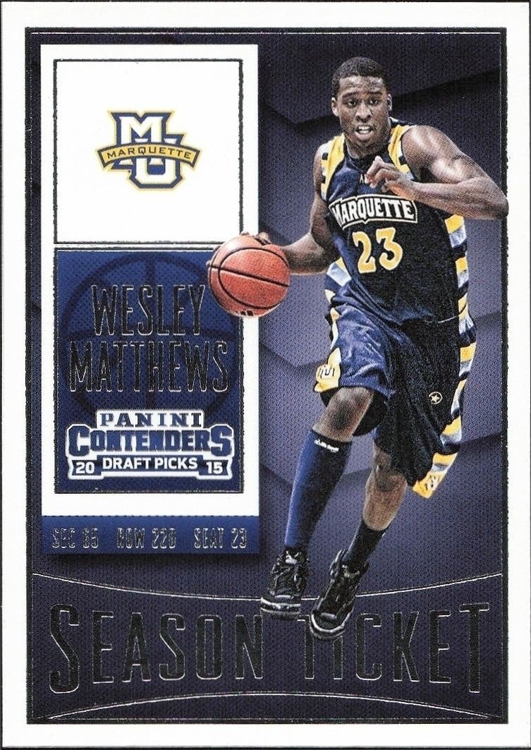 2015-16 Panini Contenders Draft Picks Wesley Matthews #98 trading card