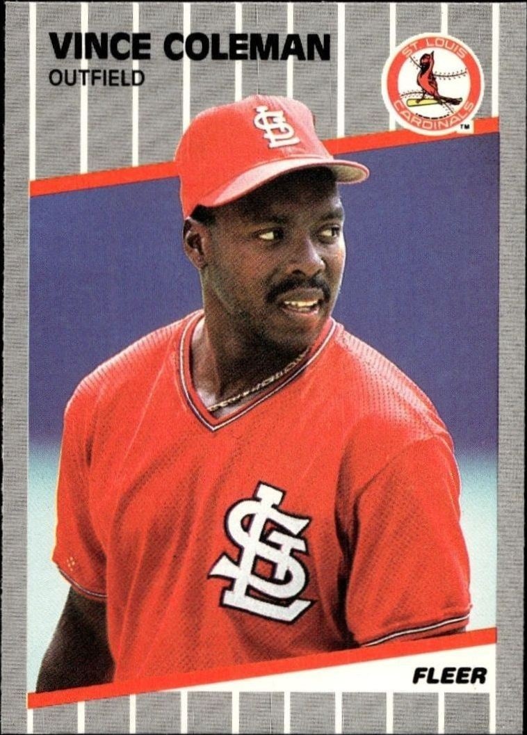 1989 Fleer Vince Coleman #445 trading card