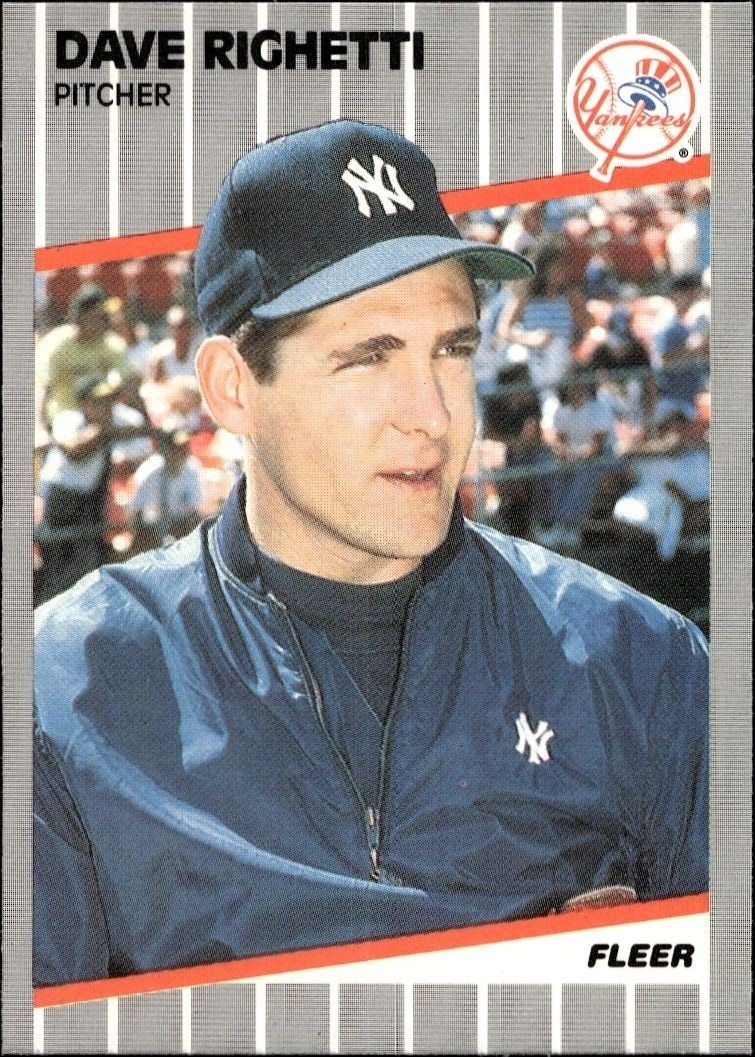1989 Fleer Dave Righetti #267 trading card
