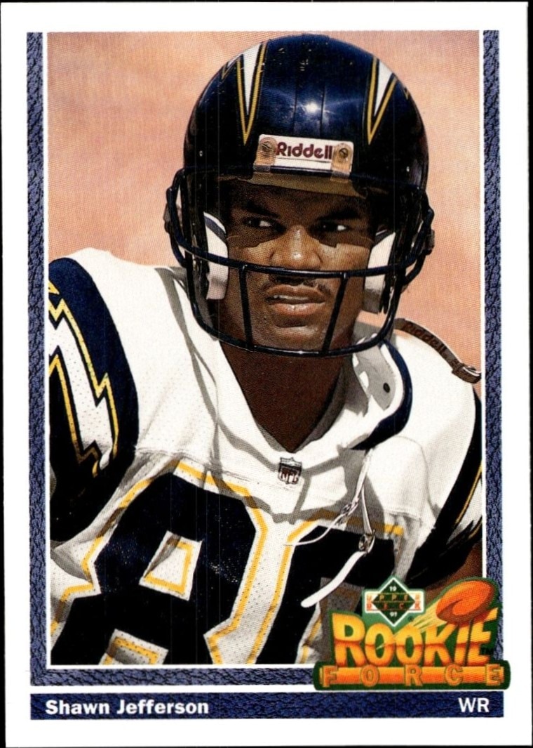 1991 Upper-Deck Shawn Jefferson #608 trading card
