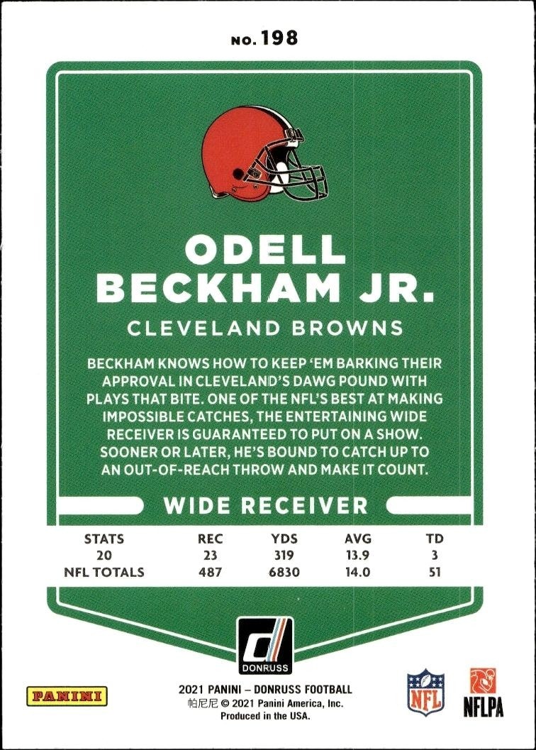 2021 Donruss Odell Beckham Jr. #198 football trading card back
