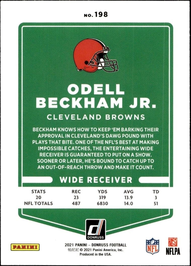 2021 Donruss Odell Beckham Jr. #198 football trading card back